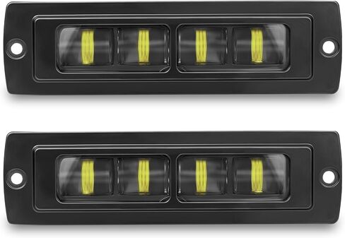 DERI 7 بوصة فلوش ماونت LED القرون، 2PCS 6000LM دافق جبل ضوء بار ماء القيادة ضوء الضباب ضوء عكس الضوء الاحتياطية بقعة ضوء LED ضوء العمل لشاحنة الطرق الوعرة SUV 4x4 ATV UTV in Kuwait