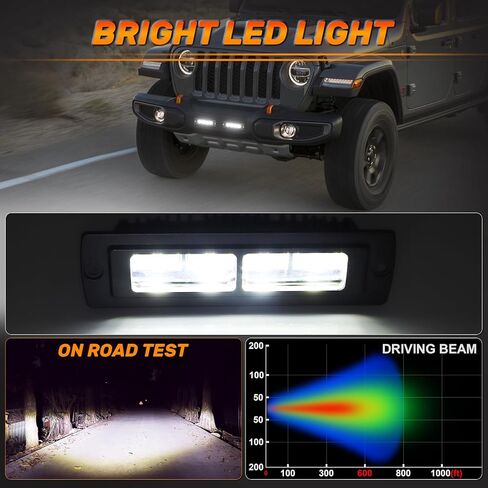 DERI 7 بوصة فلوش ماونت LED القرون، 2PCS 6000LM دافق جبل ضوء بار ماء القيادة ضوء الضباب ضوء عكس الضوء الاحتياطية بقعة ضوء LED ضوء العمل لشاحنة الطرق الوعرة SUV 4x4 ATV UTV in Kuwait