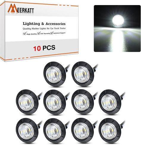 ميركات 3/4 بوصة صغيرة مستديرة بيضاء 3 LED علامة جانبية مختومة فلوش جبل ضوء مقاوم للماء لشاحنة حافلة فان قارب شاحنة 12 فولت تيار مستمر عالمي. in Saudi Arabia