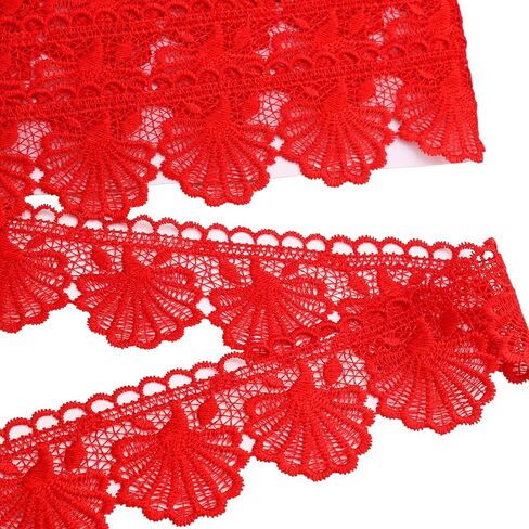 Purple Lace Trim 4.5 Yards Venice Lace Ribbon Flower Scalloped Embroidery Lace Trim for Crafts, Dress, Gift Wrapping, Wedding, Home Decoration in Kuwait