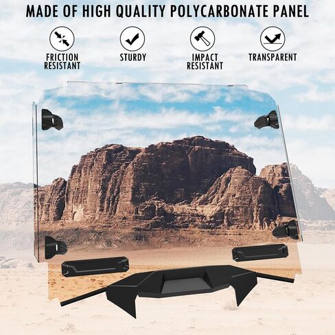الزجاج الأمامي الكامل لـ Polaris RZR PRO XP 20-24، الزجاج الأمامي الشفاف ذو الطبقة الصلبة من البوليستر لملحقات Polaris RZR Turbo R/ RZR PRO XP 4 2020-2024 (استبدال #2883756) in Saudi Arabia