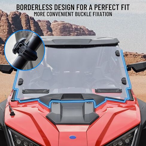 الزجاج الأمامي الكامل لـ Polaris RZR PRO XP 20-24، الزجاج الأمامي الشفاف ذو الطبقة الصلبة من البوليستر لملحقات Polaris RZR Turbo R/ RZR PRO XP 4 2020-2024 (استبدال #2883756) in Saudi Arabia