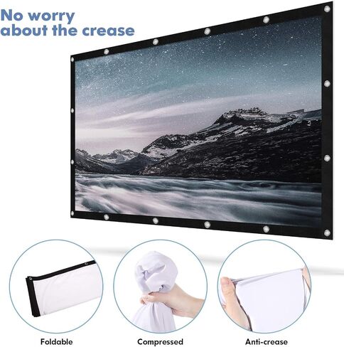 120 Inch Projector Screen, Portable Outdoor Projector Screens 16:9 4K HD，Foldable Anti-Crease Screen for Home Theater Outdoor Indoor in Saudi Arabia