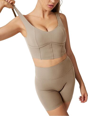 Workout Sets for Women 2 Piece Shorts Matching Set Workout Tank Top High Waist Yoga Leggings Gym Lounge Sets in Saudi Arabia