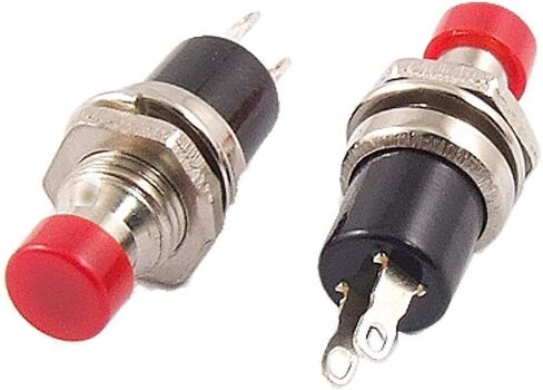 RuoFeng 2 Pins SPST لحظة مفتاح ضغط صغير 1A 250V AC حزمة من 12 (أحمر) in Kuwait