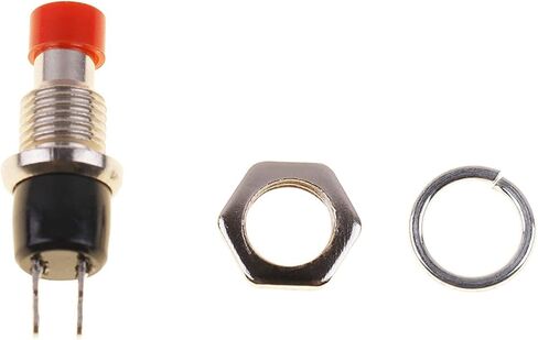 RuoFeng 2 Pins SPST لحظة مفتاح ضغط صغير 1A 250V AC حزمة من 12 (أحمر) in Kuwait