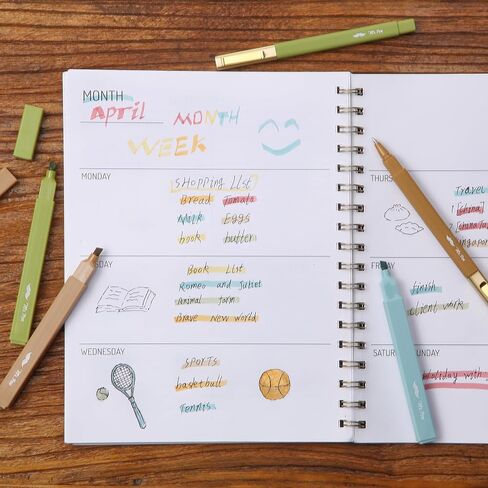 Mr. Pen- Aesthetic Highlighters and Pens No Bleed, 12 Pack, Pastel Color Bible Highlighters No Bleed, Black Ink Bible Pens, Highlighter Pens, No Bleed Highlighters for Bibles, Bible Pens in Saudi Arabia