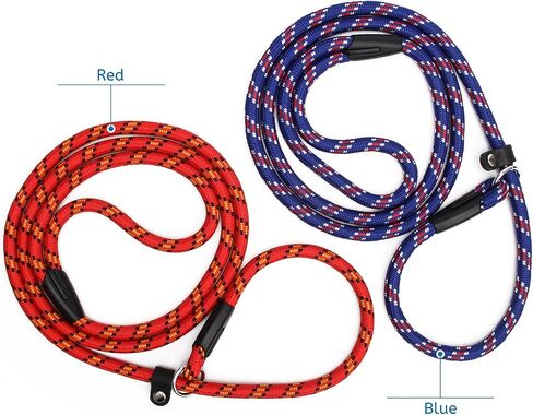Dog Slip Lead, Extremely Durable Strong Dog Training Leash Rope, 150 cm Long Adjustable Pet Lead Leash for Small Medium Dogs (10-80 lbs) (red+Blue) in Saudi Arabia