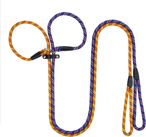 Dog Slip Lead, Extremely Durable Strong Dog Training Leash Rope, 150 cm Long Adjustable Pet Lead Leash for Small Medium Dogs (10-80 lbs) (red+Blue) in Saudi Arabia