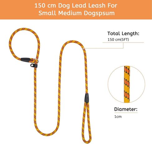 Dog Slip Lead, Extremely Durable Strong Dog Training Leash Rope, 150 cm Long Adjustable Pet Lead Leash for Small Medium Dogs (10-80 lbs) (red+Blue) in Saudi Arabia
