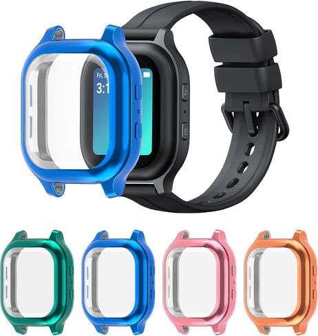 Valband 4 Packs Screen Protector Compatible with Gabb Watch/Gabb Watch 2 Ultra Slim Soft Full Cover Case for Gabb Kids Watch, Clear/Black/Rose/Gold in Saudi Arabia
