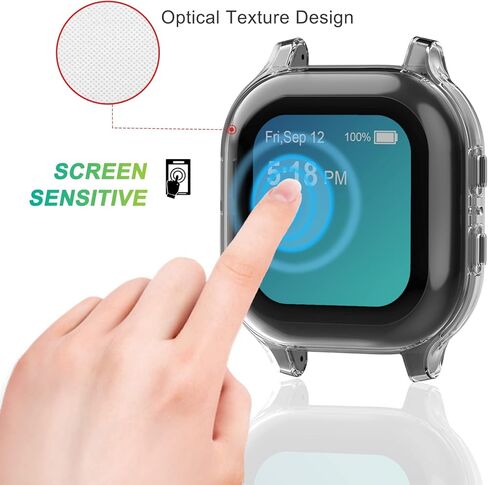 4 عبوات من واقي الشاشة المتوافق مع ساعة Gabb/ساعة Gabb 2 حافظة كاملة وناعمة رفيعة للغاية لساعة Gabb للأطفال، أخضر/أزرق/وردي/ذهبي in Kuwait