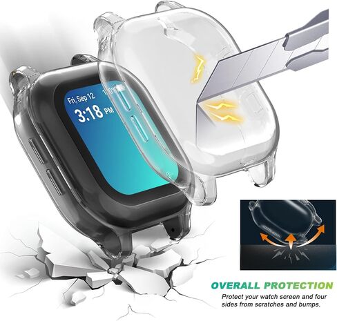 4 عبوات من واقي الشاشة المتوافق مع ساعة Gabb/ساعة Gabb 2 حافظة كاملة وناعمة رفيعة للغاية لساعة Gabb للأطفال، أخضر/أزرق/وردي/ذهبي in Kuwait