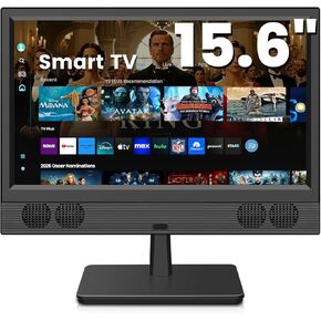 othoig 15.6 inch Small TV,Flat FHD IPS 1080P Screen TV with Antenna and Digital ATSC Tuner,HDMI/USB/VGA/Port,12 Volt Car Charger Cable/AC Power for Kitchen and Caravan in Kuwait