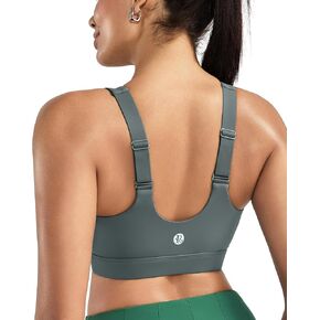 RUNNING GIRL High Support Sports Bras for Women,Racerback Running Bra Workout Crop Tank Tops Longline Sports Bra Push up(WX2946 Green Leopard M) in Kuwait