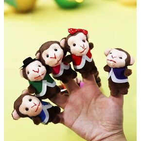 5 Little Monkeys Finger Puppets for Kids, 7 Pack Plush Finger Puppets Toy, Storytelling Theater Role Play, Bedtime Story for Toddlers in Saudi Arabia