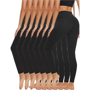 Diravo 5 Pack High Waisted Leggings for Women Buttery Soft Tummy Control Pants for Running Workout Yoga Workout in Kuwait