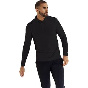 Coolibar UPF 50+ Men's Coppitt Long Sleeve Weekend Polo - Sun Protective (X-Large- Light Green Heather) in Kuwait
