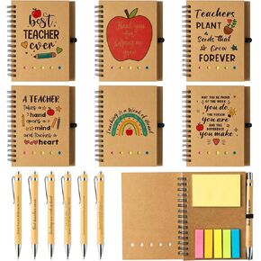 ANGOLIO 12Pcs Teacher Appreciation Gift Inspirational Bulk Spiral Notebook Thank You Gift for Teachers from Students Inspirational Journal with Pens for Teacher's Day Back to School in Saudi Arabia