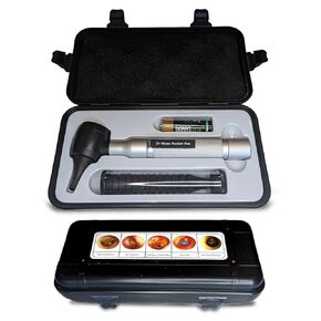 【Lifetime Warranty】4th Generation Doctor Mom LED Pocket Pro Otoscope with both Adult and Pediatric Disposable Specula Tips, Battery, and Protective Hard Plastic Case in Kuwait