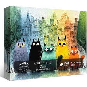 Cat Puzzles for Adults 1000 Pieces and up, National Parks Puzzle Series Kitty Travels Yellowstone Glacier, PICKFORU Funny Cat Jigsaw Puzzles as Home Decor in Kuwait
