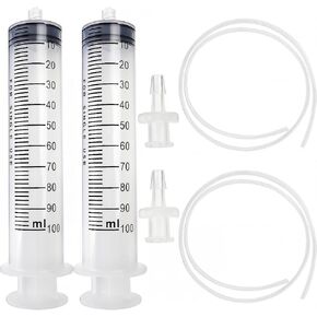DEPEPE 2pcs 100ml Large Plastic Syringe with 2pcs 47in Handy Plastic Tubing and Luer Connections for Scientific Labs, Measuring, Watering, Refilling, Filtration, Feeding in Kuwait