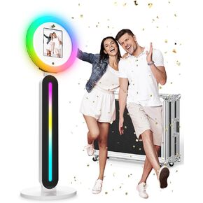 Photo Booth Machine for Tablet 10.2in 10.9in 12.9in with APP Control, Remote Control, RGB Ring Light, Home Instant Photo Booth Machine with Flight Case in Saudi Arabia