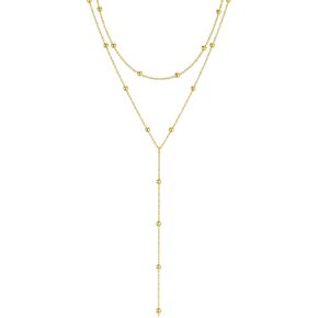 Picuzzy Lariat Gold Necklace for Women, Dainty 14k Gold Plated/Silver Long Necklace for Women Trendy Layered Y Necklace Cubic Zirconia Pendant Necklaces Simple Gold Jewelry for Women Girls Gift in Saudi Arabia