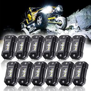 LEDMIRCY LED Rock Lights White R4 4PCS for Je-ep Off Road Trucks UTV SUV RZR ATV LED Underglow Waterproof Shockproof White Light High Power Trail Rig Lights Pure White Under Body Light in Kuwait