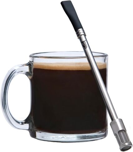 JoGo - Portable Coffee and Tea Brewing Straw - Reusable Coffee Maker Made of Stainless Steel with Single Serve Strainer - Filter Function for Hot and Cold Brew - Ideal for Coffee and Loose Leaf Teas in Saudi Arabia