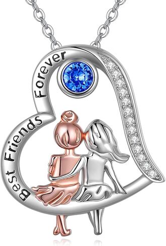 AOBOCO Brother Gifts from Sister 925 Sterling Silver Brother and Sister Necklace Jewellery Austrian Crystal For Birthday Christmas Gifts, Sterling Silver, Crystal in Kuwait