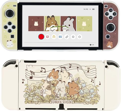 GeekShare Protective Case Slim Cover Case Compatible with Nintendo Switch OLED and Joy-Con - Shock-Absorption and Anti-Scratch - Bunny Dinner in Saudi Arabia