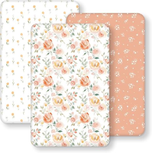 صفائح باسينت بجانب السرير ، فتاة ، 33 "x20" متوافقة مع Baby Delight Dream On Me ومعظم مراتب Bassinet Sleeper Sleeper ، قوس قزح اللون الوردي الناعم الفائق in Saudi Arabia