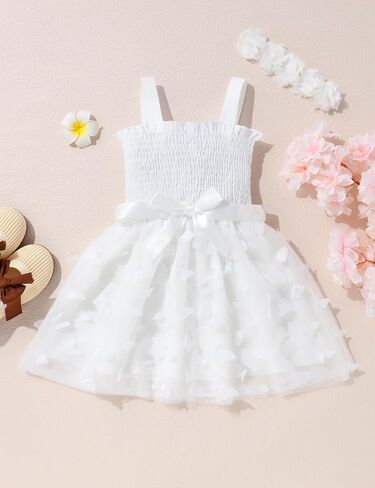 Gaupafmb Toddler Girl Dress Ruffle Sleeveless Summer Dresses Toddler Dress Casual A-line Sundress in Saudi Arabia