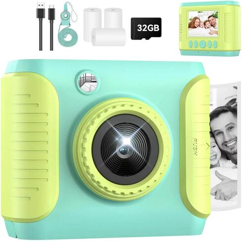 Instant Print Camera for Kids,2.4 Inch Screen Kids Instant Cameras,Christmas Birthday Gifts for Girls Age 3-12, Portable Toddler Toy for 3 4 5 6 7 8 9 10 11Year Old Girls Boys Pink in Saudi Arabia