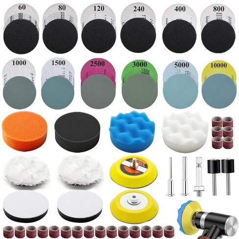 279pcs أقراص الصنفرة 1inch وطباق لإكسسوارات أدوات Dremel ، و 60-10000 ربط ورق الصنفرة الحلقية لتلميع Dremel ، مجموعة Sanding Bits لتلميع الراتنج/الصخور/صنع المجوهرات in Saudi Arabia