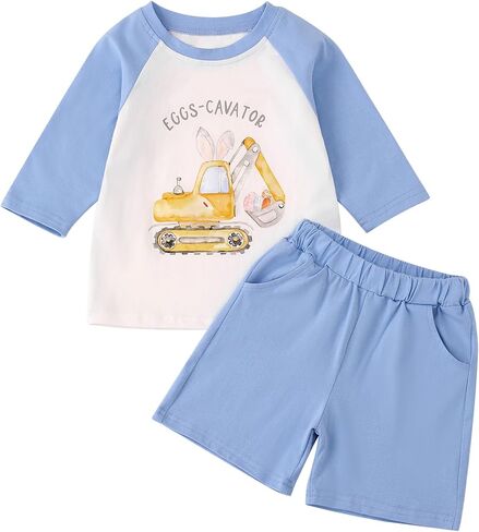 Toddler Boy Clothes Baby Summer Outfit Short Sleeve T-Shirt Tops Camouflage Shorts 2Pcs Clothing Set in Saudi Arabia