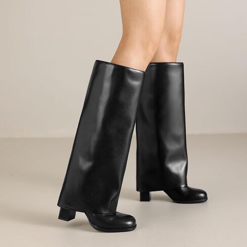 Meoleee Knee High Boots Women Filed Over High High Cheels Long Boots Zipper Round Round Toe Bress But Tall Boots for Women in Saudi Arabia