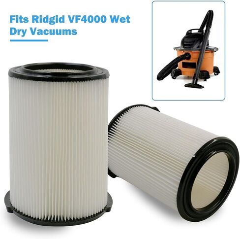 2 Pack VF4000 Replacement Filter for Ridgid Shop Vac 72947 5-20 Gallons Wet Dry Vac 6-9 Gal for Husky Vacuums Cleaner RV2400A RV2600B WD5500 WD0671 in Saudi Arabia