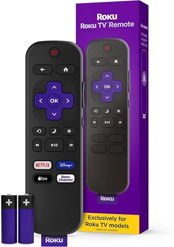 Roku Remote (Official Manufacturer Product) | TV Remote Control with TV Controls, Simple Setup, & Pre-Set App Shortcuts - Replacement Remote Compatible with Roku TV Models ONLY in Saudi Arabia