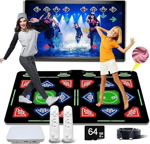 حصيرة الرقص OZLET HDMI بسعة تخزين 64 جيجابايت، 1000 لعبة، 885 أغنية، 81 فيديو MTV. تجمع وسادة الرقص بين الرقص واليوجا والتمارين الرياضية والجري والرياضة وألعاب الألغاز وهي هدية مرموقة للأولاد والبنات. مادة الفانيلا in Kuwait