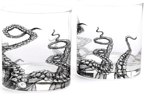 نظارات Black Lantern Rock - مجموعة زجاج ويسكي الأخطبوط - أكواب صغيرة وكؤوس كوكتيل من Black Lantern - مجموعة زجاج ويسكي وكؤوس بار - مجموعة من 2-11 أونصة. نظارات بهلوان in Saudi Arabia