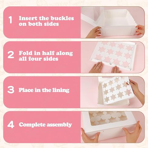Moretoes 12 Count x 24 Sets Cupcake Boxes, 13 x 10 x 3.5 Inch Brown Cupcake Carrier Containers 24 Cardboard 12 Count, Kraft Bakery Boxes with Windows and Inserts to Hold Muffins & Pastries in Saudi Arabia