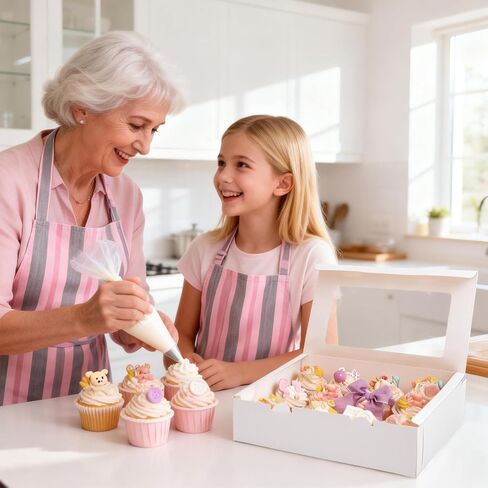 Moretoes 12 Count x 24 Sets Cupcake Boxes, 13 x 10 x 3.5 Inch Brown Cupcake Carrier Containers 24 Cardboard 12 Count, Kraft Bakery Boxes with Windows and Inserts to Hold Muffins & Pastries in Saudi Arabia