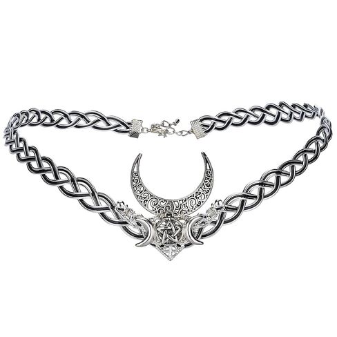 CoTeeZa Fairy Viking Circlet Crown Medieval Crystal Headpiece Braided Celtic Headband Tiara V-sharped Moon Hair Costume Accessory for Men and Women Theme Wedding for Renaissance Cosplay in Kuwait