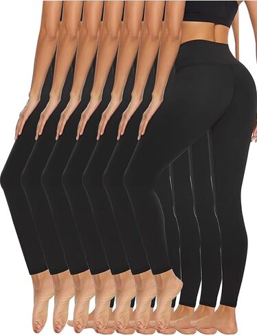 Diravo 5 Pack High Waisted Leggings for Women Buttery Soft Tummy Control Pants for Running Workout Yoga Workout in Kuwait