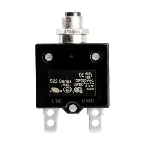 Baomain Circuit Breaker Thermal Overload Switch Protector W66-30A 125/250VAC/50VDC Push Button Reset S22 30A in Saudi Arabia