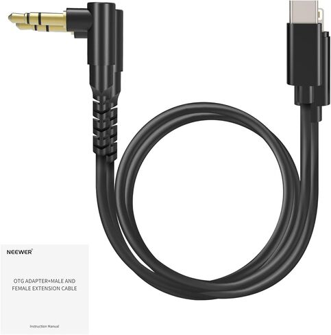 مجموعة كابل Neewer 2 Pack Aux ، TRS 3.5 مم من الذكور إلى 3.5 مم TRS كابل ملفوف بالذكور متوافق مع DJI MIC Rode Wireless Go II Hollyland Lark CM28 CM31 Headphones Microphone Camera Camera ، LM16 ، LM16 in Saudi Arabia