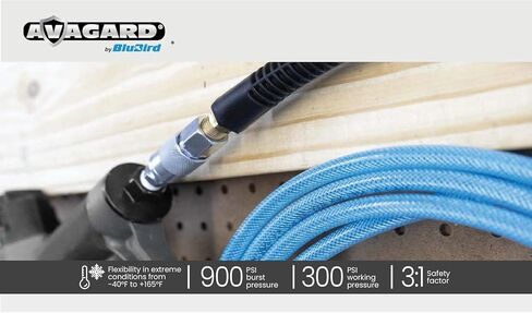 AVAGARD 1/4" x 25' Polyurethane Air Hose - Lightweight, Flexible & Durable Pneumatic Hose for Industrial, Automotive, Construction & Manufacturing, 300 PSI, Ozone, Kink & Abrasion Resistant in Saudi Arabia