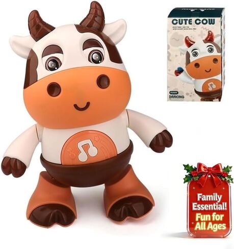 Dance Cow Light up Dancing Cow for Active Fun, Dancing Cow Toy, Musical Cute Cow, Interactive Music Cow Crawling Toy, Baby Animal Sounds Toys, Toddler Sensory Educational Toys with Light in Saudi Arabia